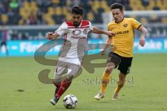 2. Bundesliga - SG Dynamo Dresden - FC Ingolstadt 04 - Almog Cohen (8, FCI) Baris Atik (28 Dresden)