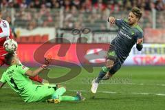 2. Bundesliga - 1. FC Union Berlin - FC Ingolstadt 04 - #fc30 scheitert an Torwart Rafal Gikiewcz (Union 1)