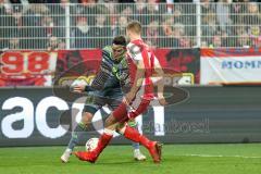 2. Bundesliga - 1. FC Union Berlin - FC Ingolstadt 04 - Darío Lezcano (11, FCI) Schuß und wird von Marvin Friedrich (Union 5) gestört