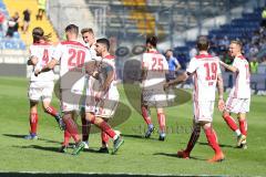 2. Bundesliga - Arminia Bielefeld - FC Ingolstadt 04 - Thomas Pledl (30, FCI) stürmt zum 0:3 Tor Jubel, Stefan Kutschke (20, FCI) Almog Cohen (8, FCI) Björn Paulsen (4, FCI) Marcel Gaus (19, FCI) Darío Lezcano (11, FCI) Sonny Kittel (10, FCI) Jonatan Kotz