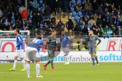 2. Bundesliga - SV Darmstadt 98 - FC Ingolstadt 04 - Spiel ist aus, 1:1 Unentschieden Remis, hängende Köpfe, Konstantin Kerschbaumer (7, FCI) Höhn, Immanuel (Darmstadt 21) Boyd, Terrence (Darmstadt 18) Benedikt Gimber (5, FCI)