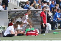 2. Bundesliga - Fußball - 1. FC Magdeburg - FC Ingolstadt 04 - Ersatzbank Stefan Kutschke (20, FCI) und links Neuzugang Torwart Philipp Heerwagen