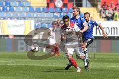 2. Bundesliga - Arminia Bielefeld - FC Ingolstadt 04 - Darío Lezcano (11, FCI) Manuel Prietl (19 Bielefeld)