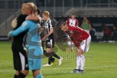 2. Bundesliga - SV Sandhausen - FC Ingolstadt 04 - Niederlage der Schanzer 4:0, hängende Köpfe, Stefan Kutschke (20, FCI) links feiert Sandhausen