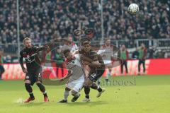 2. Bundesliga - FC St. Pauli - FC Ingolstadt 04 - Marvin Knoll (5 Pauli) Darío Lezcano (11, FCI) Justin Hoogma (22 Pauli)
