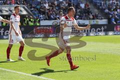 2. Bundesliga - Arminia Bielefeld - FC Ingolstadt 04 - Tor Jubel Ingolstadt Marcel Gaus (19, FCI) mit Phil Neumann (26, FCI)