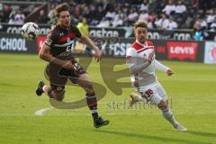 2. Bundesliga - FC St. Pauli - FC Ingolstadt 04 - Daniel Buballa (15 Pauli) Thomas Pledl (30, FCI)