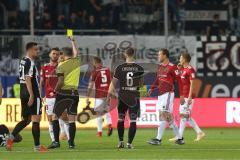 2. Bundesliga - SV Sandhausen - FC Ingolstadt 04 - links Robin Krauße (23, FCI) bekommt die gelbe Karte