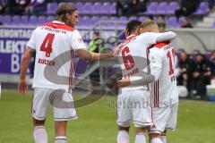 2. Bundesliga - FC Erzgebirge Aue - FC Ingolstadt 04 - Sonny Kittel (10, FCI)  Schuß Tor Jubel Führung 0:1 Paulo Otavio (6, FCI) Björn Paulsen (4, FCI) Christian Träsch (28, FCI) Thomas Pledl (30, FCI) Paulo Otavio (6, FCI) Björn Paulsen (4, FCI)