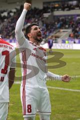 2. Bundesliga - FC Erzgebirge Aue - FC Ingolstadt 04 - Almog Cohen (8, FCI) jubelt Tor