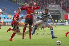 2. Bundesliga - MSV Duisburg - FC Ingolstadt 04 - Stefan Kutschke (20, FCI) Paulo Otavio (6, FCI) Tim Albutat (14 Duisburg)