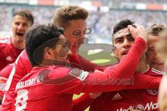 2. Bundesliga - MSV Duisburg - FC Ingolstadt 04 - Elfmeter Darío Lezcano (11, FCI) Tor Jubel, Almog Cohen (8, FCI) Phil Neumann (26, FCI)