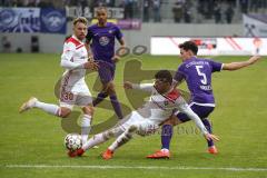 2. Bundesliga - FC Erzgebirge Aue - FC Ingolstadt 04 - Thomas Pledl (30, FCI) Almog Cohen (8, FCI) Clemens Fandrich (Aue 5)
