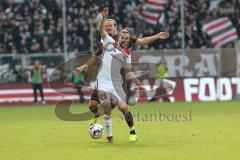 2. Bundesliga - FC St. Pauli - FC Ingolstadt 04 - Jonatan Kotzke (25 FCI) gegen Alex Meier (9 Pauli)