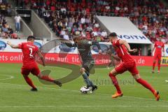 2. Bundesliga - Fußball - 1. FC Heidenheim - FC Ingolstadt 04 - Konstantin Kerschbaumer (7, FCI) Sturm, Marnon Busch (HDH 2) Denis Thomalla (HDH 11)