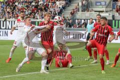 2. Bundesliga - Fußball - SV Wehen Wiesbaden - FC Ingolstadt 04 - Zweikampf vor dem Tor, links Phil Neumann (26, FCI)