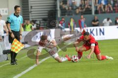 2. Bundesliga - Fußball - Stefan Kutschke (20, FCI)  - Sebastian Mrowca (10 SVW)  - SV Wehen Wiesbaden - FC Ingolstadt 04 -