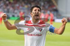 2. Bundesliga - Fußball - Darío Lezcano (11, FCI)  wird gefoult - Elfmeter - Almog Cohen (8, FCI)  - Jubel -  - 0:2 Führungstreffer - SV Wehen Wiesbaden - FC Ingolstadt 04 -