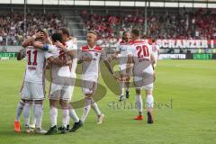 2. Bundesliga - Fußball - SV Wehen Wiesbaden - FC Ingolstadt 04 - Tor durch Darío Lezcano (11, FCI) in der ersten Minute, Jubel mit dem Team, Almog Cohen (8, FCI) fc10#Stefan Kutschke (20, FCI) Björn Paulsen (4, FCI)