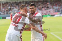 2. Bundesliga - Fußball - Darío Lezcano (11, FCI)  wird gefoult - Elfmeter - Jubel - Stefan Kutschke (20, FCI)   - 0:2 Führungstreffer - SV Wehen Wiesbaden - FC Ingolstadt 04 -