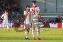 2. Bundesliga - Fußball - Almog Cohen (8, FCI)  gibt die Capitänsbinde an Stefan Kutschke (20, FCI)  weiter - SV Wehen Wiesbaden - FC Ingolstadt 04 -