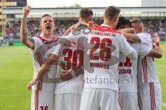2. Bundesliga - Fußball - Darío Lezcano (11, FCI)  wird gefoult - Elfmeter - Jubel - Marcel Gaus (19, FCI - 0:2 Führungstreffer - SV Wehen Wiesbaden - FC Ingolstadt 04 -