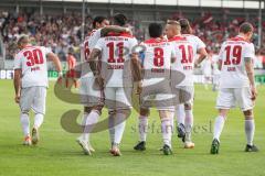 2. Bundesliga - Fußball - Der 0:1 Führungstreffer durch Darío Lezcano (11, FCI)  - jubel - Phil Neumann (26, FCI)  - Stefan Kutschke (20, FCI)  - Almog Cohen (8, FCI)  - SV Wehen Wiesbaden - FC Ingolstadt 04 -