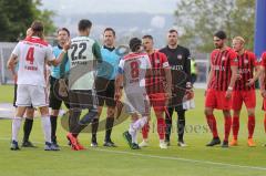 2. Bundesliga - Fußball - Die Spieler beider Mannschaften begrüßen sich aucf dem Spielfeld - Wimpel - Almog Cohen (8, FCI)  - SV Wehen Wiesbaden - FC Ingolstadt 04 -