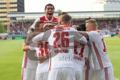 2. Bundesliga - Fußball - Darío Lezcano (11, FCI)  wird gefoult - Elfmeter - Jubel - Paulo Otavio (6, FCI)  - 0:2 Führungstreffer - SV Wehen Wiesbaden - FC Ingolstadt 04 -