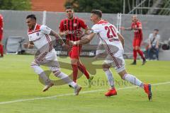 2. Bundesliga - Fußball - Der 0:1 Führungstreffer durch Darío Lezcano (11, FCI)  - jubel - Stefan Kutschke (20, FCI)  - SV Wehen Wiesbaden - FC Ingolstadt 04 -