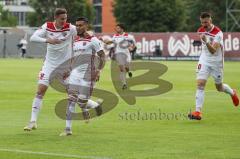 2. Bundesliga - Fußball - Der 0:1 Führungstreffer durch Darío Lezcano (11, FCI)  - jubel - Phil Neumann (26, FCI)  - Stefan Kutschke (20, FCI)  - SV Wehen Wiesbaden - FC Ingolstadt 04 -