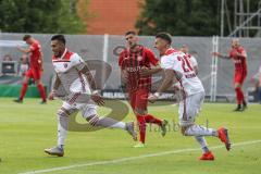 2. Bundesliga - Fußball - SV Wehen Wiesbaden - FC Ingolstadt 04 - Tor durch Darío Lezcano (11, FCI) in der ersten Minute, Jubel mit Stefan Kutschke (20, FCI)