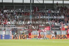 2. Bundesliga - Fußball - SV Wehen Wiesbaden - FC Ingolstadt 04 - FCI Fans Fahnen Banner Choreo Jubel Kurve Spruchband