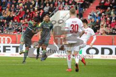 2. Bundesliga - FC Ingolstadt 04 - 1. FC Köln - Darío Lezcano (11, FCI) Schuß auf das Tor, Florian Kainz (30 Köln)