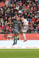 2. Bundesliga - FC Ingolstadt 04 - 1. FC Köln - Björn Paulsen (4, FCI) Sobiech, Lasse (3 Köln) Kopfballduell