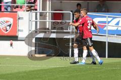 2. Bundesliga - Fußball - FC Ingolstadt 04 - Saisoneröffnung - Testspiel gegen Bayerische Regionalauswahl BFV, Tor Jubel Patrick Sussek (37, FCI) und Paulo Otavio (6, FCI)