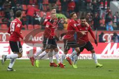 2. Bundesliga - FC Ingolstadt 04 - 1. FC Heidenheim - Tor Jubel Darío Lezcano (11, FCI) 1:0, mit Konstantin Kerschbaumer (7, FCI) Sonny Kittel (10, FCI) Marcel Gaus (19, FCI) Phil Neumann (26, FCI)