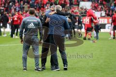 2. Bundesliga - FC Ingolstadt 04 - SV Darmstadt 98 - Sieg 3:0 Jubel, Co-Trainer Michael Henke (FCI) und Vorsitzender des Vorstandes Peter Jackwerth (FCI)