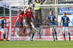 Regionalliga Bayern - Saison 2018/2019 - FC Ingolstadt 04 II - Hamburger SV - Stefan Kutschke (#20 FCI) - Osayamen Osawe (#14 FCI) - Pollersbeck Julian (#1 Hamburg) - Foto: Meyer Jürgen