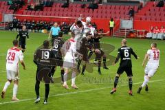 2. BL - Saison 2018/2019 - FC Ingolstadt 04 - MSV Duisburg - Osayamen Osawe (#14 FCI) - Stefan Kutschke (#20 FCI) - beim Kopfball - Foto: Meyer Jürgen