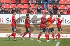 2. BL - Saison 2018/2019 - FC Ingolstadt 04 - Holstein Kiel - Die Spieler bedanken sich bei den fans - Fatih Kaya (#36 FCI) - Dario Lezcano (#11 FCI) - Thorsten Röcher (#29 FCI) -  - Foto: Meyer Jürgen