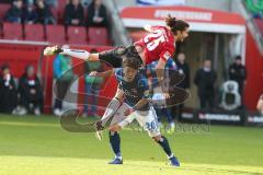 Regionalliga Bayern - Saison 2018/2019 - FC Ingolstadt 04 II - Hamburger SV - Kotzke Jonathan (#25 FCI) - Hwang Hee Chan (#20 Hamburg) - Foto: Meyer Jürgen