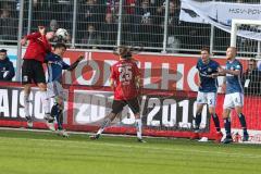 Regionalliga Bayern - Saison 2018/2019 - FC Ingolstadt 04 II - Hamburger SV - Stefan Kutschke (#20 FCI) beim Kopfball - Kotzke Jonathan (#25 FCI) - Foto: Meyer Jürgen