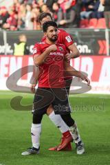 2. Bundesliga - FC Ingolstadt 04 - DSC Arminia Bielefeld - Tor Jubel 1:0 für FCI durch Almog Cohen (8, FCI) mit Benedikt Gimber (5, FCI)