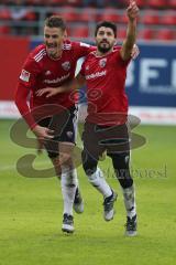 2. BL - Saison 2018/2019 - FC Ingolstadt 04 - DSC Arminia Bielefeld - Der 1:0 Führungstreffer durch Almog Cohen (#8 FCI) - Stefan Kutschke (#20 FCI) - Jubel - Foto: Meyer Jürgen