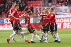 2. Bundesliga - FC Ingolstadt 04 - SV Darmstadt 98 - Sonny Kittel (10, FCI) Freistoß Tor 1:0 Jubel, mit Marcel Gaus (19, FCI) Almog Cohen (8, FCI) Björn Paulsen (4, FCI) Stefan Kutschke (20, FCI) Phil Neumann (26, FCI)