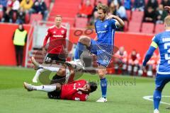 2. BL - Saison 2018/2019 - FC Ingolstadt 04 - Darmstadt 98 - Dario Lezcano (#11 FCI) wird gefoult - Höhn, Immanuel (Darmstadt 21)  - Foto: Meyer Jürgen