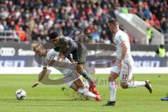 2. Bundesliga - FC Ingolstadt 04 - 1. FC Köln - Paulo Otavio (6, FCI) Johannes Geis (8 Köln) Clemens, Christian (17 Köln) Foul