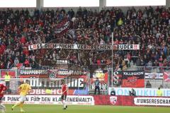 2. Bundesliga - Fußball - FC Ingolstadt 04 - Dynamo Dresden - die Fankurve mit einem Banner