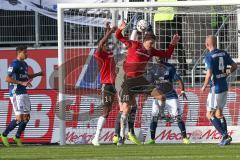 Regionalliga Bayern - Saison 2018/2019 - FC Ingolstadt 04 II - Hamburger SV - Stefan Kutschke (#20 FCI) - Osayamen Osawe (#14 FCI) - Pollersbeck Julian (#1 Hamburg) - Foto: Meyer Jürgen